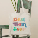 Tote Bag Meilleure maman jamais Vintage rétro script Fête d<br><div class="desc">Best Mom Ever : un sac fourre-tout simple avec une typographie rétro colorée,  parfait pour célébrer la fête des mères ou toute autre occasion.</div>