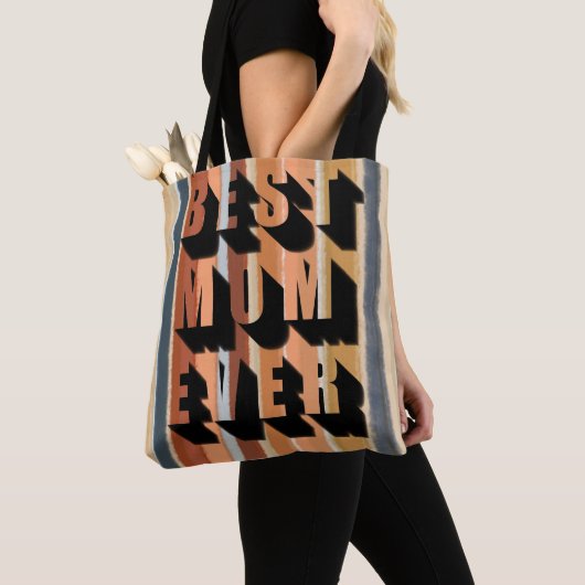 Tote Bag Meilleure maman Jour typographie audacieuse les an (De près)