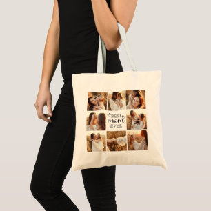Tote Bag Meilleure Maman Personnalisée Collage Photo Modern