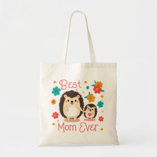 Tote Bag Meilleure Maman Qui Soit Mère et Bébé Hérisson