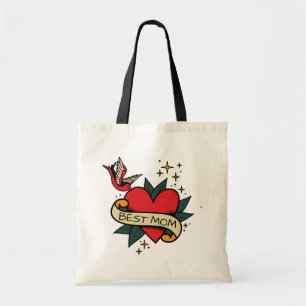 Tote Bag [ Meilleure maman ] tatouage cardiaque de l'ancien