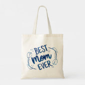 Tote Bag Meilleure Maman Toujours Fête des mères Bleu Flora (Dos)