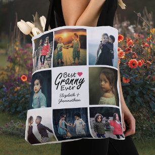 Tote Bag Meilleure mamie Jamais Photo Collage Coeur Grand-m