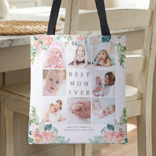 Tote Bag MEILLEURE MÈME DE TOUJOURS 8 Collage photo Floral
