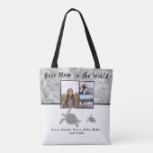 Tote Bag Meilleure mère 3 Photo Gris Marbre Tortues de mer (Dos)