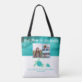 Tote Bag Meilleure Mère 3 Photo Turquoise Turquoise Tortues (Dos)