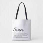 Tote Bag Meilleure Sœur du Monde Définition Script (Devant)