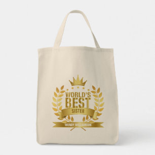 Tote Bag Meilleure Sœur du Monde en Or