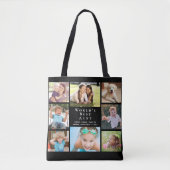 Tote Bag Meilleure tante au monde 8 photo collage noir (Devant)