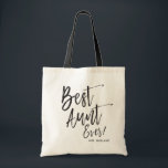 Tote Bag Meilleure tante jamais vue 2 | Style de script Mar<br><div class="desc">Faites apprécier la tante de la mariée avec ce sac fourre-tout spécial en toile de nom personnalisé.

Il comporte les mots "Meilleure tante Ever" dans un texte élégant de style script. En dessous,  il y a un endroit pour son nom.</div>