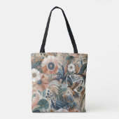 Tote Bag Mélange bohème de couleurs et de fleurs (Dos)