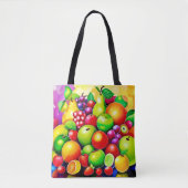 Tote Bag Mélange de fruits vibrant Art (Devant)