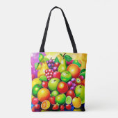 Tote Bag Mélange de fruits vibrant Art (Dos)