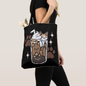 Tote Bag Mélange Purr-Fect : Conception de café pour le caf (De près)