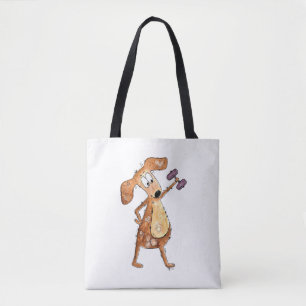 Tote Bag Mélange Whimsical Brown Chien Poids de levage