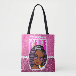 Tote Bag Melanin femme guerrière du cancer du sein survivan