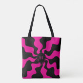 Tote Bag Melt de sourire - Magenta et noir (Dos)