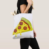 Tote Bag Melting Cheesy Pepperoni Pizza Slice (De près)