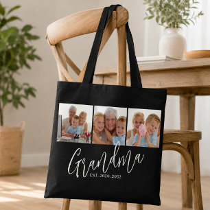 Tote Bag Mémé a établi un script moderne noir 3 Photo