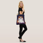 Tote Bag Mème de chat gras orange choqué pixel art (Sur le modèle)