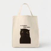 Tote Bag Mème de chat noir drôle (Devant)