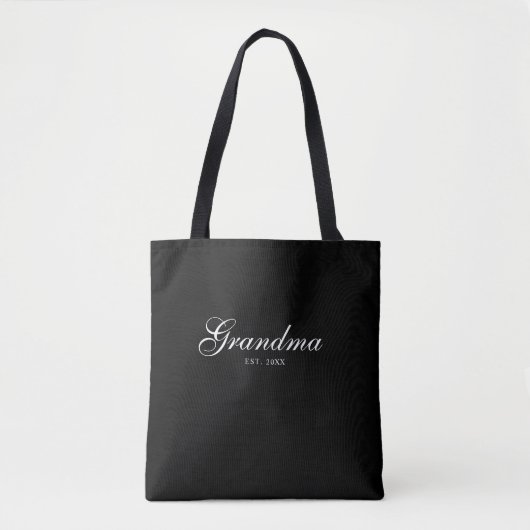 Tote Bag Mémé élégante script établie (Devant)