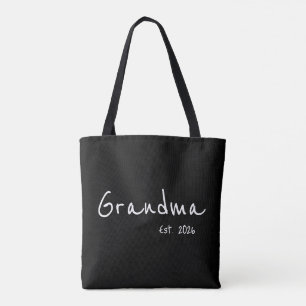Tote Bag Mémé établie écriture blanche