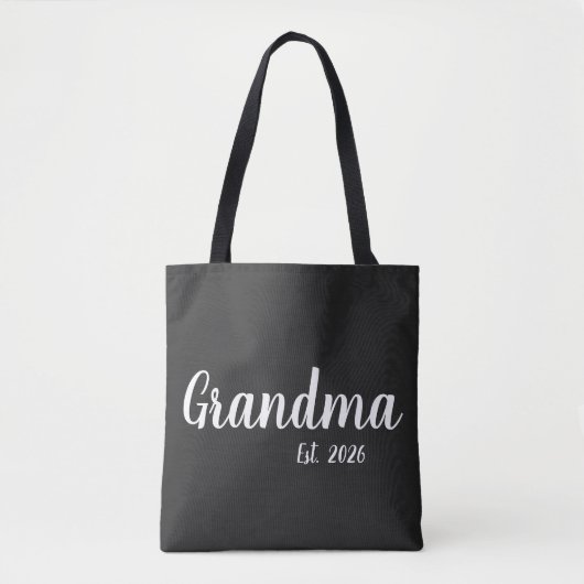 Tote Bag Mémé établie écriture blanche (Devant)