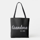 Tote Bag Mémé établie écriture blanche (Dos)