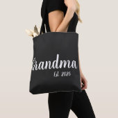 Tote Bag Mémé établie écriture blanche (De près)