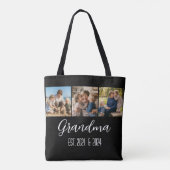 Tote Bag Mémé Établie Noir 3 Photo Blanc Script Total (Dos)