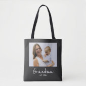 Tote Bag Mémé établie Photo écriture blanche (Devant)