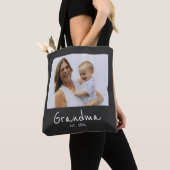 Tote Bag Mémé établie Photo écriture blanche (De près)