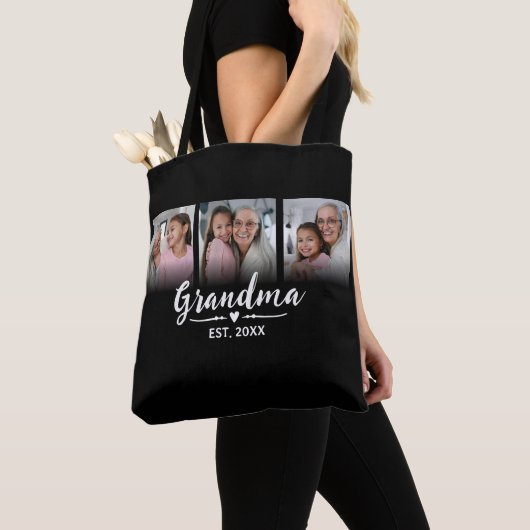 Tote Bag Mémé Script Black 3 Photo (De près)