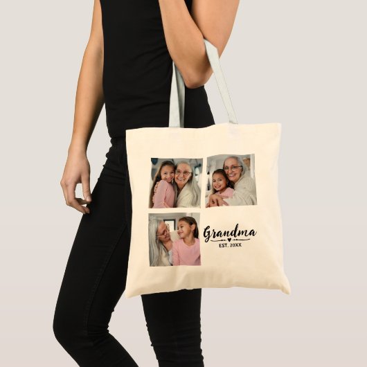 Tote Bag Mémé Script Black 3 Photo Budget (Devant (produit))