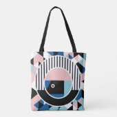 Tote Bag Memphis design d'affiche abstrait. Marque géométri (Dos)