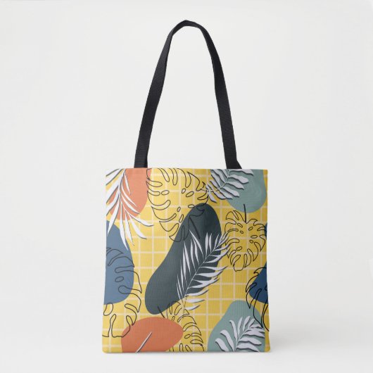 Tote Bag Memphis été sans soudure motif, formes abstraites  (Devant)