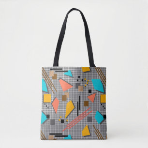 Tote Bag Memphis géométrique de l'école sans joint forme le