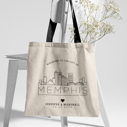 Tote Bag Memphis Mariage | Skyline stylisée