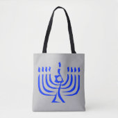 Tote Bag Menorah bleu moderne (Devant)