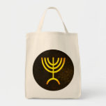 Tote Bag Menorah Flame<br><div class="desc">A digital rendering of the Jewish seven-branched menorah (Hebrew: מְנוֹרָה‎). The seven-branched menorah, used in the portable sanctuary set up by Moses in the wilderness and later in the Temple in Jerusalem, has been a symbol of Judaism since ancient times and is the emblem on the coat of arms of...</div>