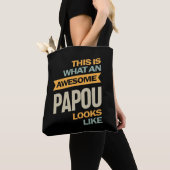 Tote Bag Mens Awesome Papou Apparaît - Don Père (De près)
