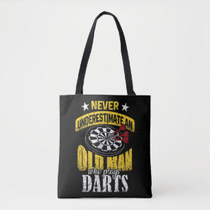Tote Bag Mens Dart Player Ne Sous-Estime Jamais Un Vieux Ho