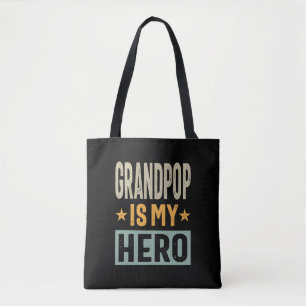 Tote Bag Mens Grandpop Est Mon Héros - Papa Grandpa Cadeau