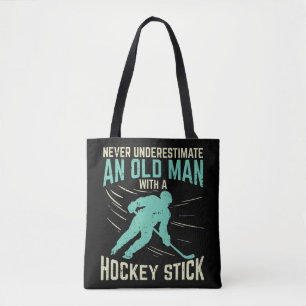 Tote Bag Mens Never Underestimate An Old Man With a Kayak -