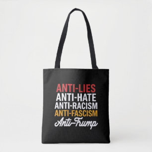 Tote Bag Mensonges et fascisme anti-Trump contre la haine e