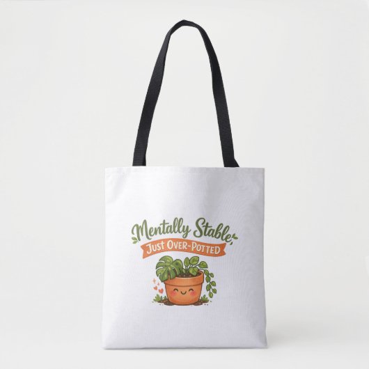 Tote Bag Mentalement stable, simplement amateur de plantes  (Devant)