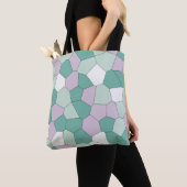 Tote Bag Menthe et Violet (De près)
