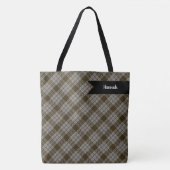 Tote Bag Menzies Brown Clan Tartan Scottish Plaid (Devant)