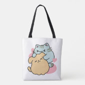 Tote Bag Meow & Woof Perfect Together - Cute Cat and Dog (Dos)